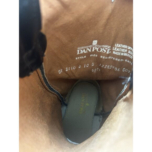 Dan Post Milwaukee DP2110 Black Leather Western Cowboy Mens Size 10 D Boots - Picture 15 of 16